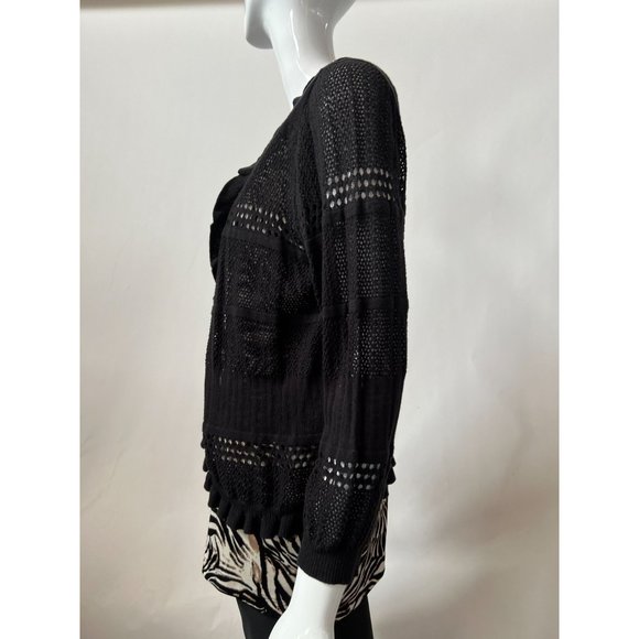 I.N. Studio Pattern Weave Sweater  XL Black   60% Cotton 40% Acrylic - Picture 10 of 16